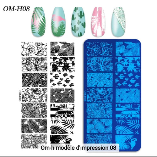 Plaque Stamping OM-H08 - Ongles Elaine Lemay