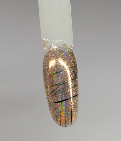 Poudre holo or - Ongles Elaine Lemay