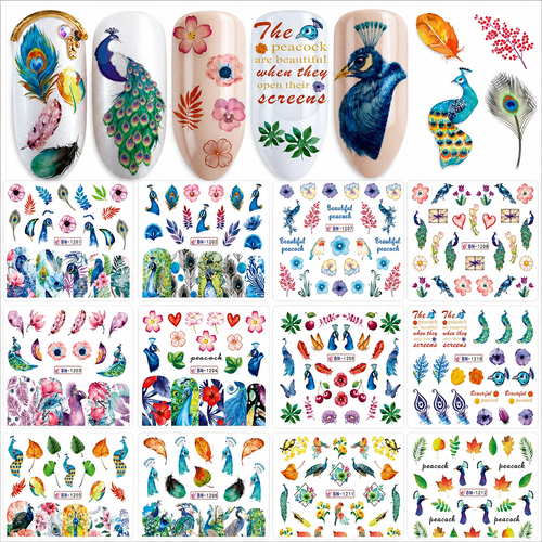 Water decals 12 motifs Peacook