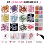 Kit 12 couleurs losanges 3D