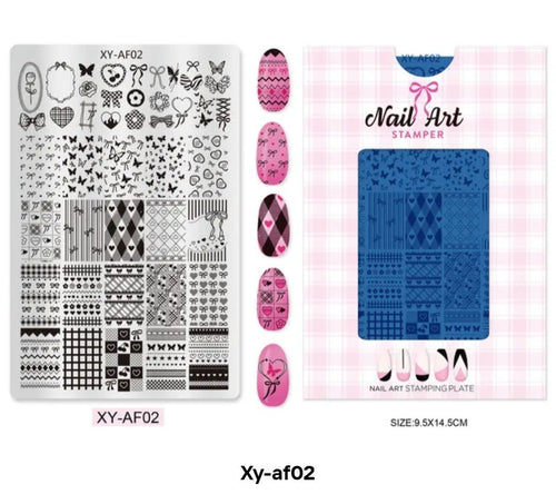 XY AF02 plaque de stamping - Ongles Elaine Lemay