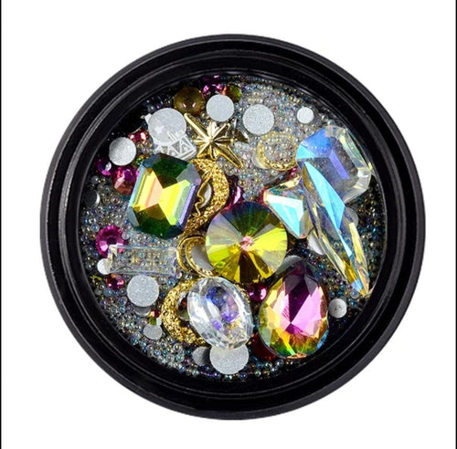 Bijoux mix AB Vert/Mauve - Ongles Elaine Lemay