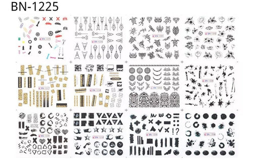 Feuilles 12 motifs BN-1225 - Ongles Elaine Lemay