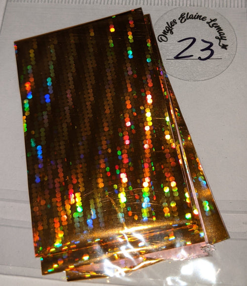 Papier transfert foil à l'unité - Ongles Elaine Lemay
