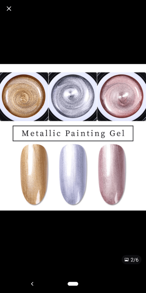 Gel paint métalliques-stamping - Ongles Elaine Lemay