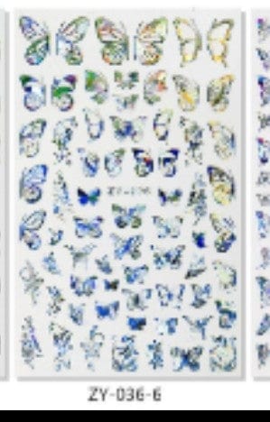 Collant Papillons argent - Ongles Elaine Lemay