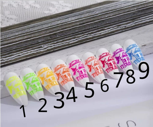 Gel paint néon - Ongles Elaine Lemay