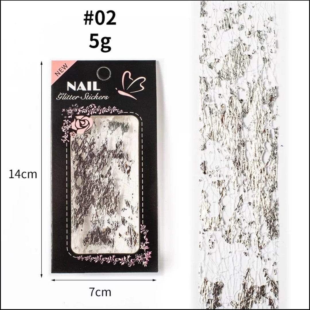 Filet de mailles et papier d'or-argent