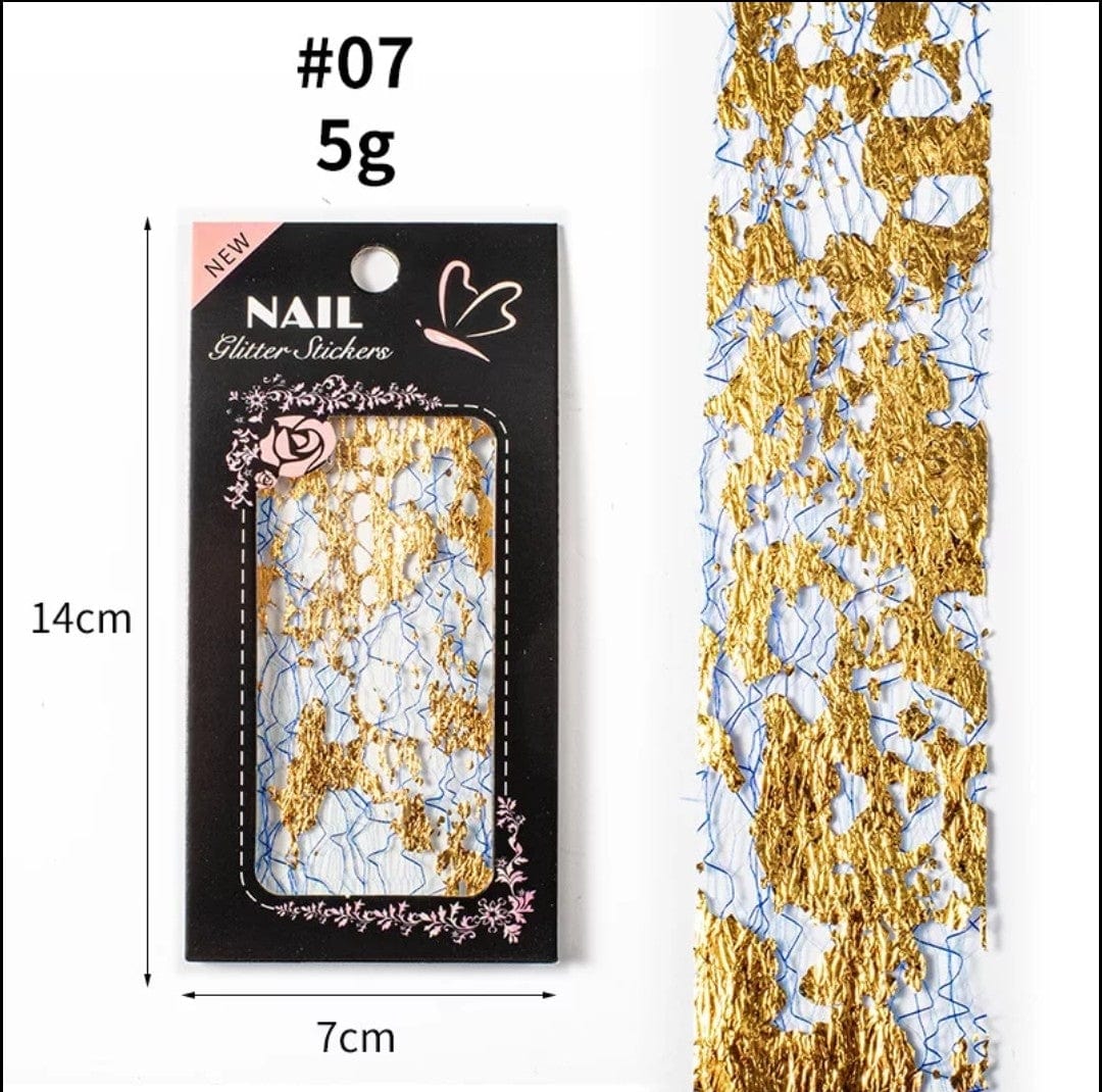 Filet de mailles et papier d'or-argent
