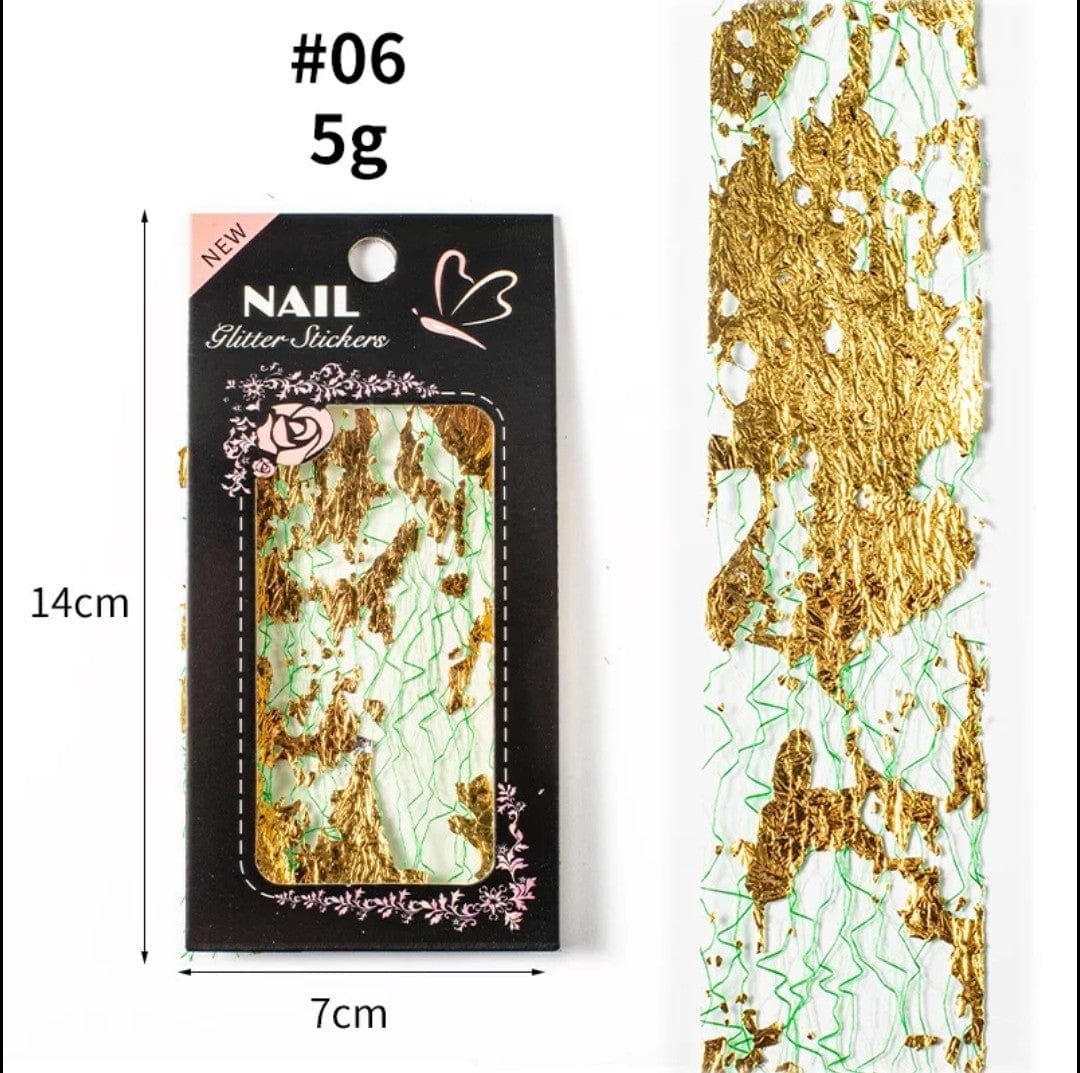 Filet de mailles et papier d'or-argent