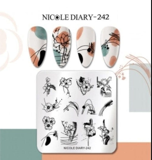 Plaque de stamping petite Nicole Diary - Ongles Elaine Lemay