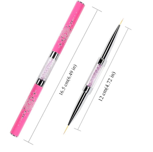 Pinceau détail 2 embouts rose 5mm 7mm - Ongles Elaine Lemay