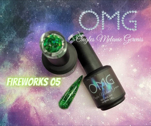 Vernis gel fireworks OMG à l'unité - Ongles Elaine Lemay