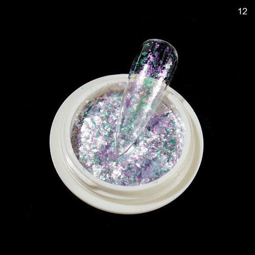 Flakes mermaid opalites - Ongles Elaine Lemay