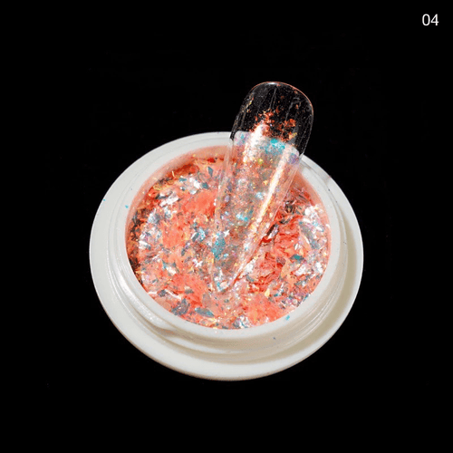 Flakes mermaid opalites - Ongles Elaine Lemay