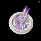 Flakes mermaid opalites - Ongles Elaine Lemay