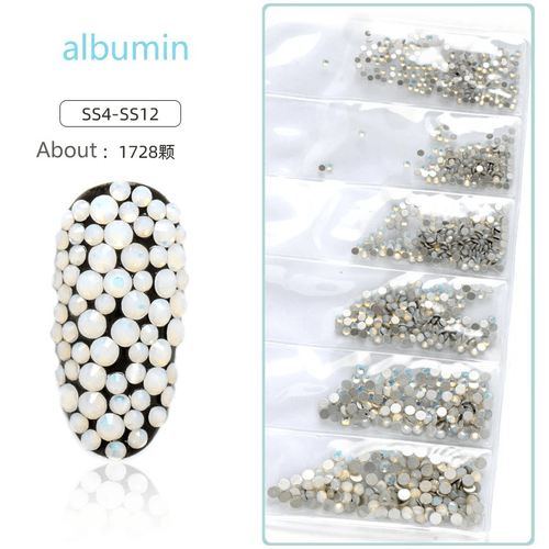 Sachet bijoux style Swarovski 6 grandeurs - Ongles Elaine Lemay