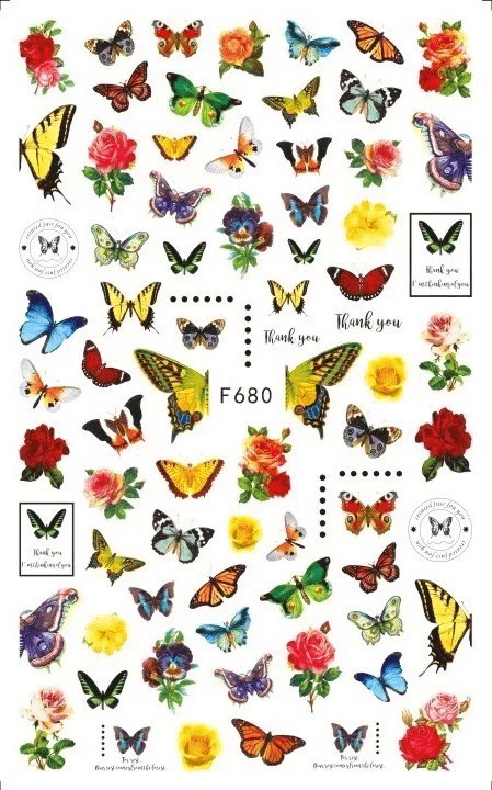 Collant papillons et fleurs