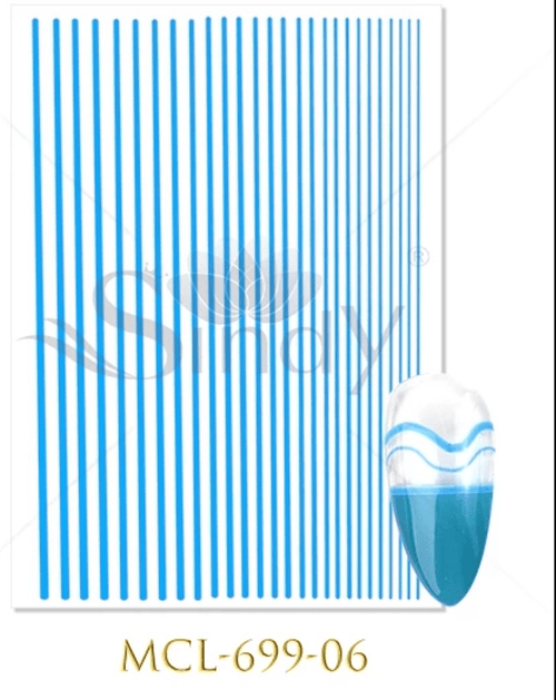 Collant Ligne #6 bleu neon - Ongles Elaine Lemay