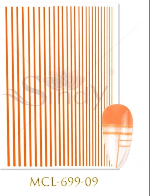 Collant Ligne #9 orange neon - Ongles Elaine Lemay