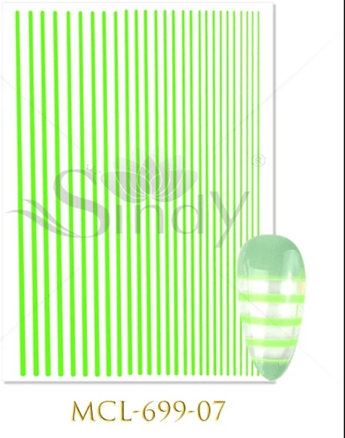 Collant Ligne #7 vert neon - Ongles Elaine Lemay