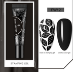 Gel paint-Stamping - Ongles Elaine Lemay