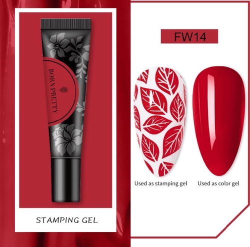 Gel paint-Stamping - Ongles Elaine Lemay