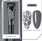 Gel paint-Stamping - Ongles Elaine Lemay