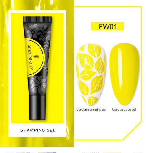 Gel paint-Stamping - Ongles Elaine Lemay