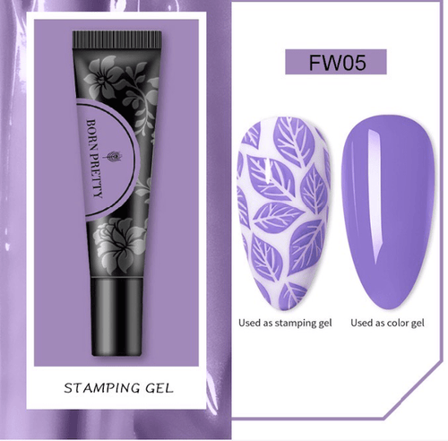 Gel paint-Stamping - Ongles Elaine Lemay