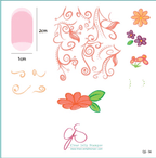 CJS-14 Floral swirl 2 - Ongles Elaine Lemay