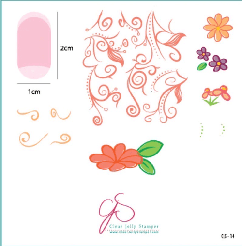 CJS-14 Floral swirl 2 - Ongles Elaine Lemay