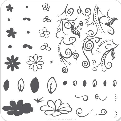 CJS-14 Floral swirl 2 - Ongles Elaine Lemay
