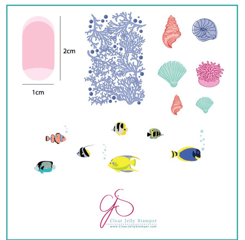 CJS-LC-49 Suzieâs Underwater Tropical - Ongles Elaine Lemay