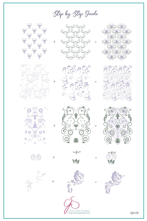 CJS-173 English Garden Swirls - Ongles Elaine Lemay