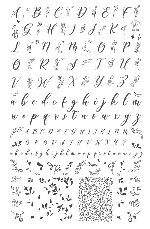 CJS-232 Alphabet Twirly Swirly - Ongles Elaine Lemay