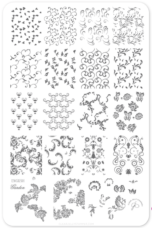 CJS-173 English Garden Swirls - Ongles Elaine Lemay