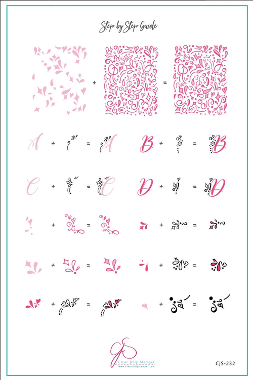 CJS-232 Alphabet Twirly Swirly - Ongles Elaine Lemay