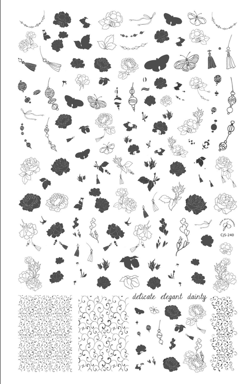 CJS-240 Floral Tassel - Ongles Elaine Lemay