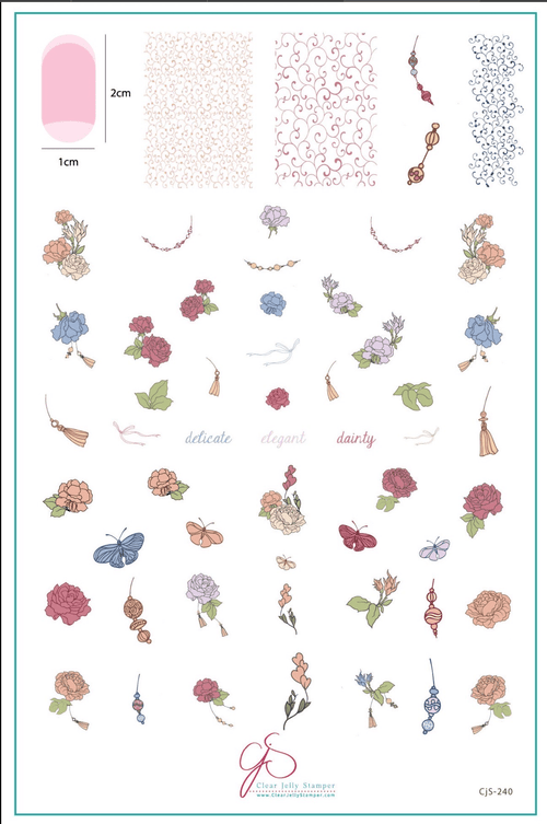 CJS-240 Floral Tassel - Ongles Elaine Lemay