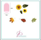 CJS-26 Sunflower and Leaves - Ongles Elaine Lemay