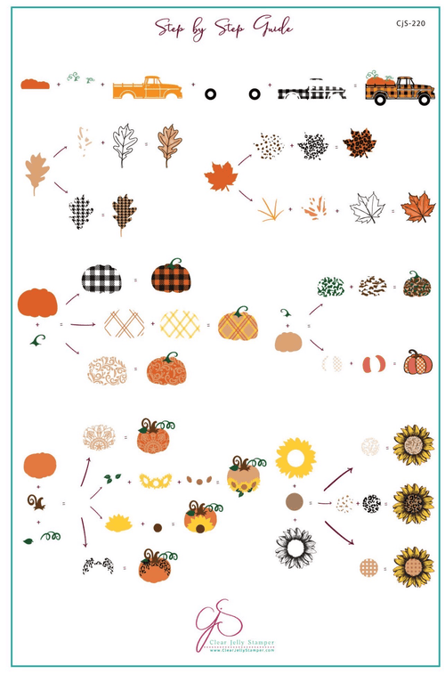 CJS-220 Pattern Pumpkins - Ongles Elaine Lemay
