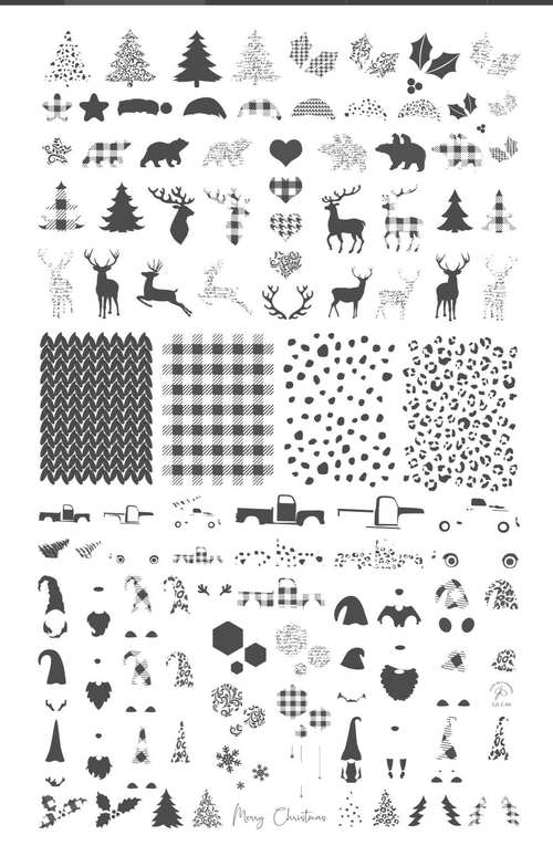 CJS-C-60 Patterned Holidays - Ongles Elaine Lemay