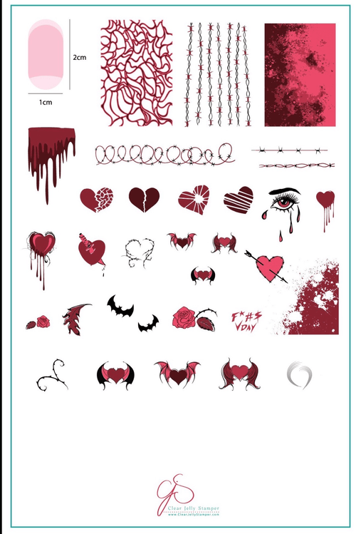 CJS-V-14 Dark Heart - Ongles Elaine Lemay