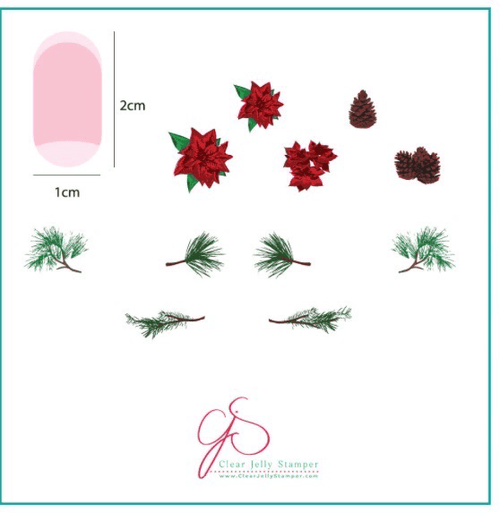 CJS-C-08 Pines and Poinsettias Christmas Plate - Ongles Elaine Lemay