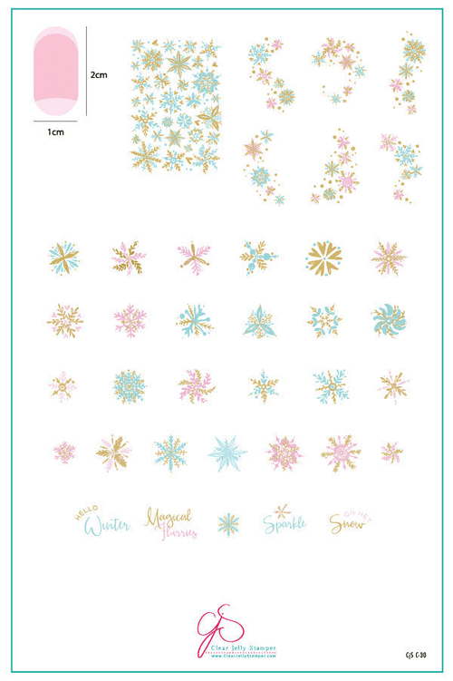CJS-C-30 Painted Snowflakes - Ongles Elaine Lemay