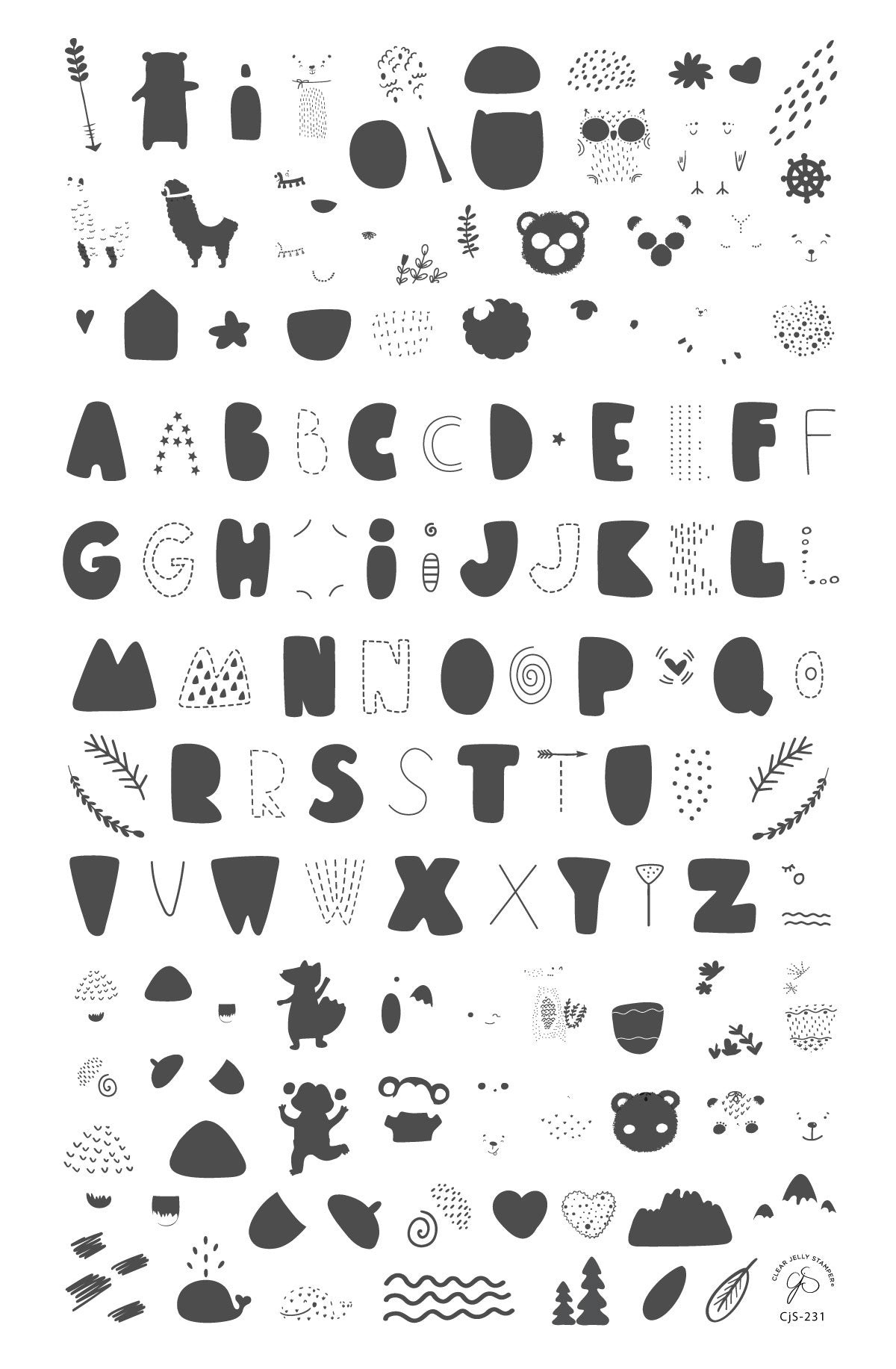 Alphabet bubble letter Forest CJS-231