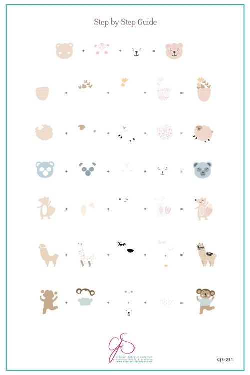 CJS-231 Alphabet bubble letter Forest - Ongles Elaine Lemay