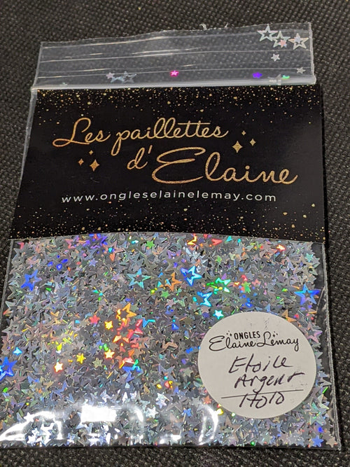 Paillettes Étoiles Argentées Holo - Ongles Elaine Lemay