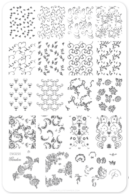 CJS-173 English Garden Swirls - Ongles Elaine Lemay